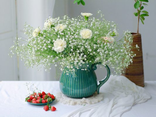 hoa lụa để bàn